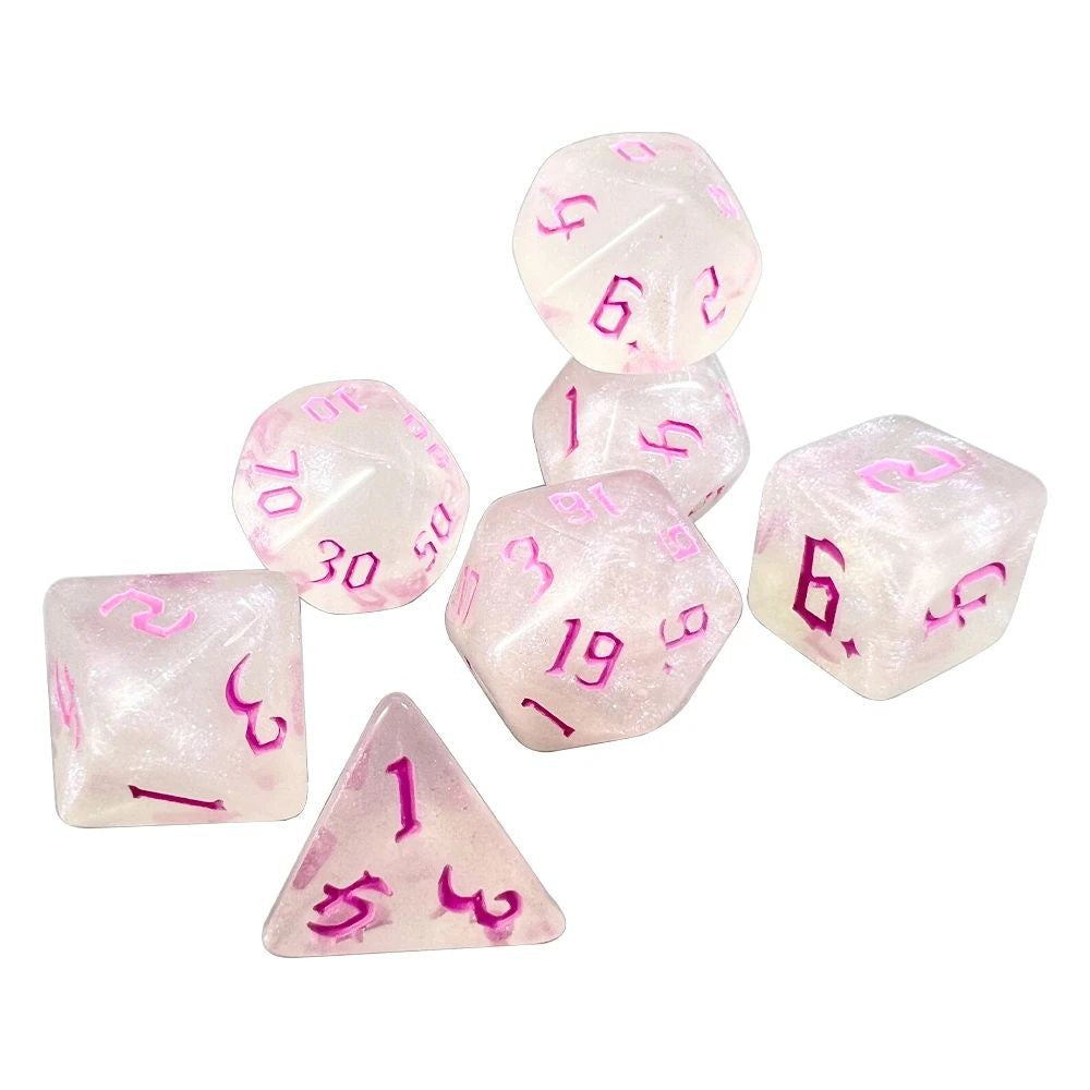 Conjunto de Dados 7pcs - Starlight Glitter | RPG/D&D, Pathfinder