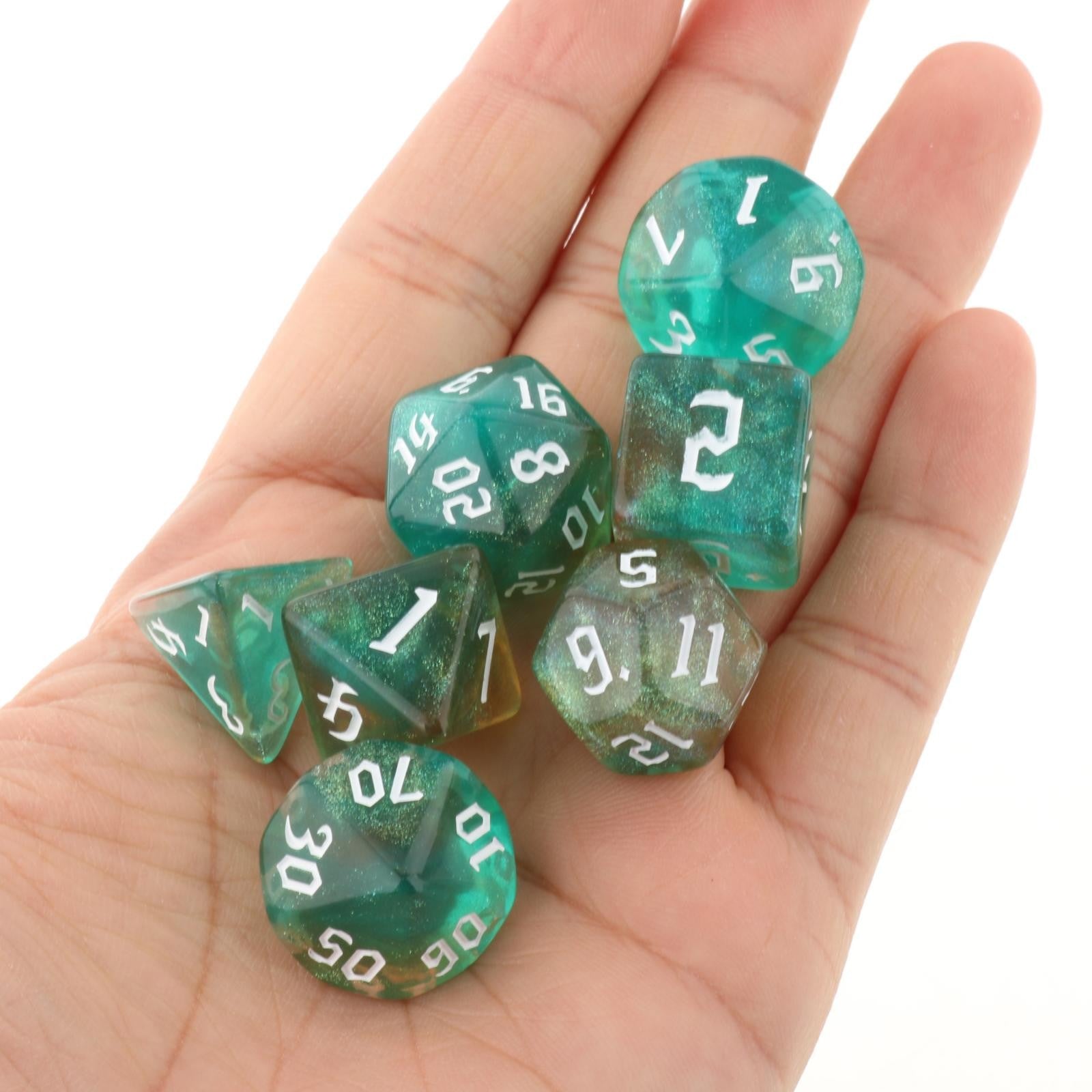 Conjunto de dados 7pcs - Cores Estelares | D&D, RPG, Pathfinder