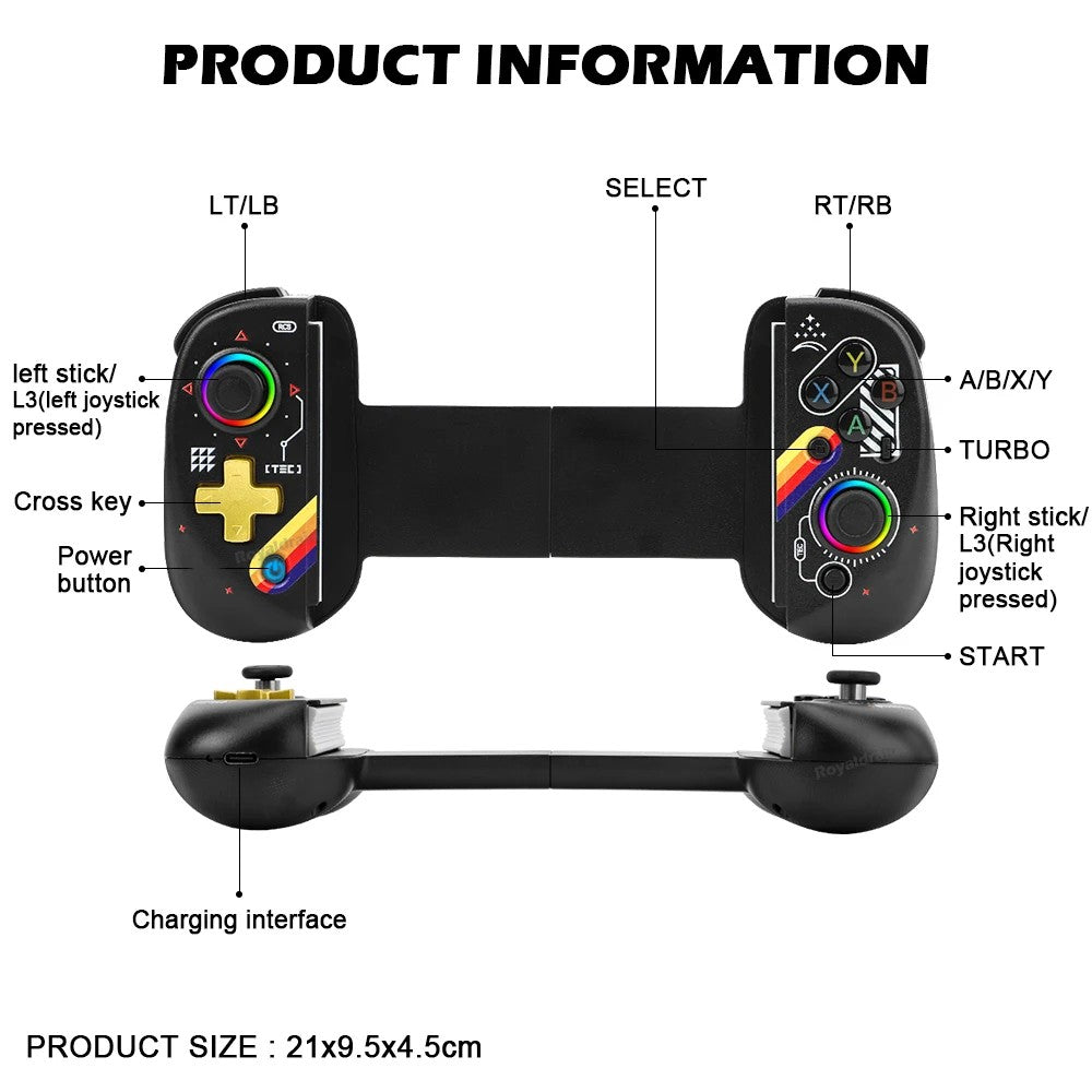 Controle Ajustável Bluetooth para Ps3, Ps4, Android, IOS