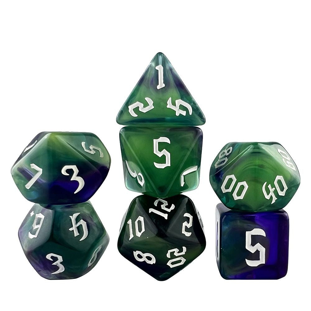 Conjunto de Dados 7pcs - Multicolor Opaco | RPG/D&D, Pathfinder