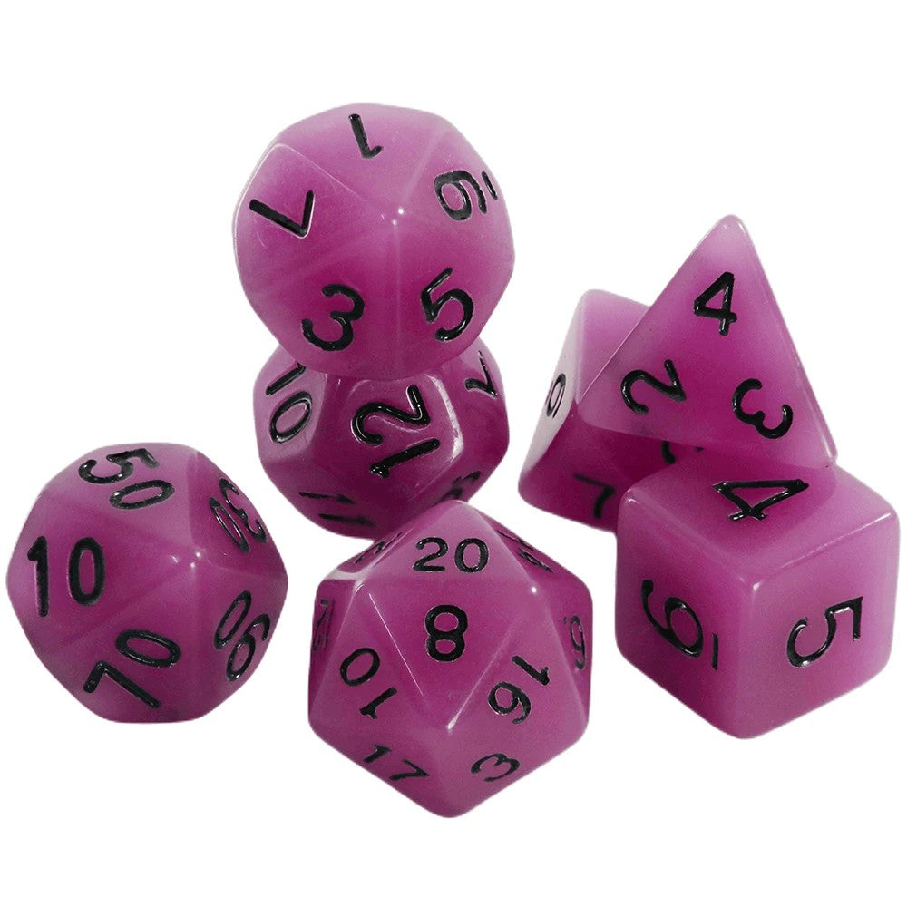 Conjunto de dados 7pcs - Brilha no escuro | RPG/D&D, Pathfinder