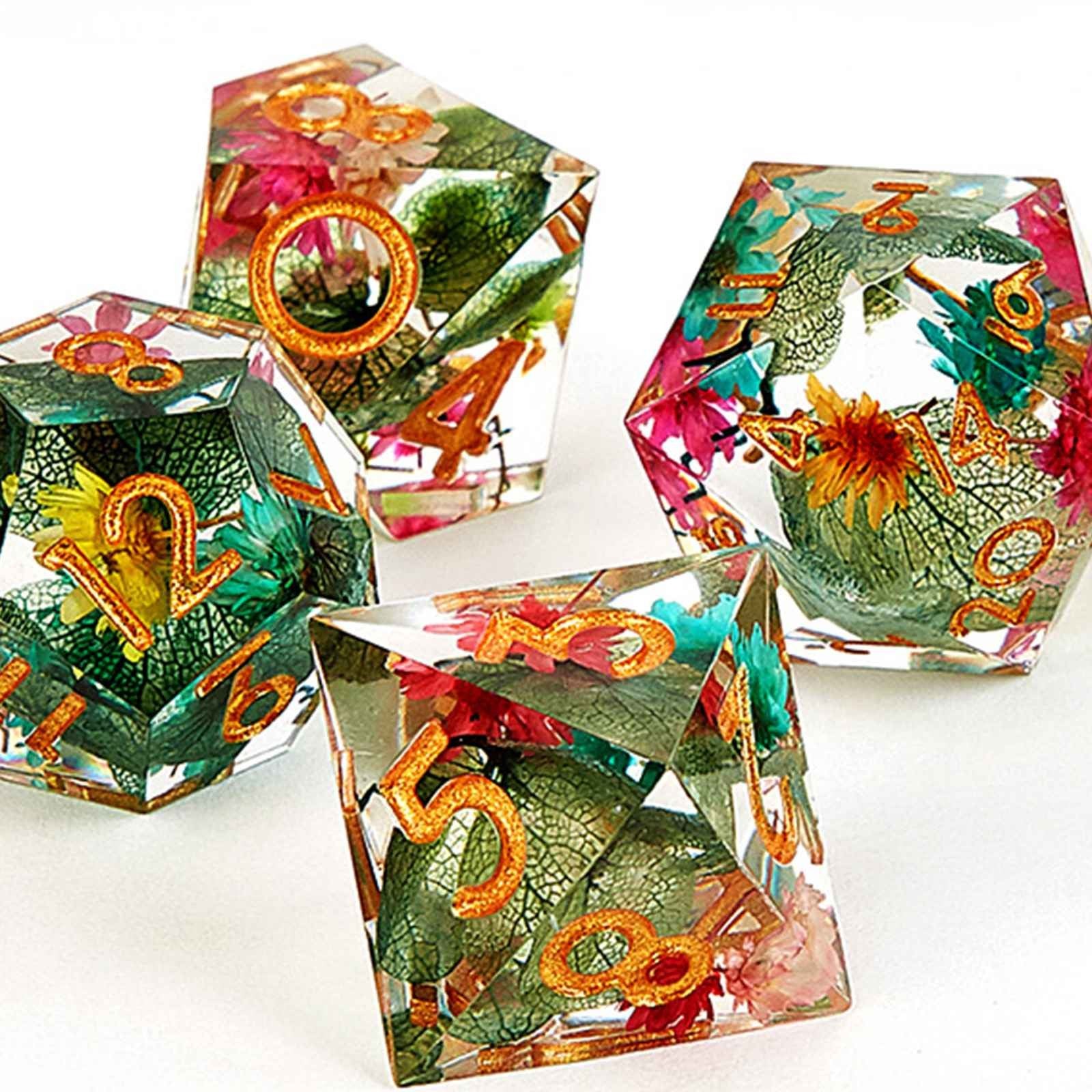 Conjunto de dados 7pcs - Corais | RPG/D&D, Pathfinder, Tormenta
