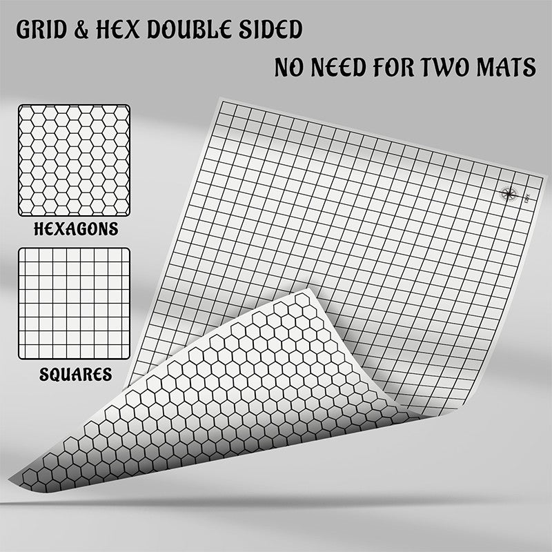 Tapete de Silicone Dupla Face, 23x35", Quadrado e Hexagono, Dobrável e Enrolável