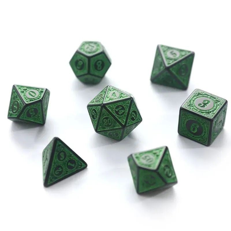 Conjunto de Dados 7pcs - Acabamento em relevo | RPG/D&D, Pathfinder