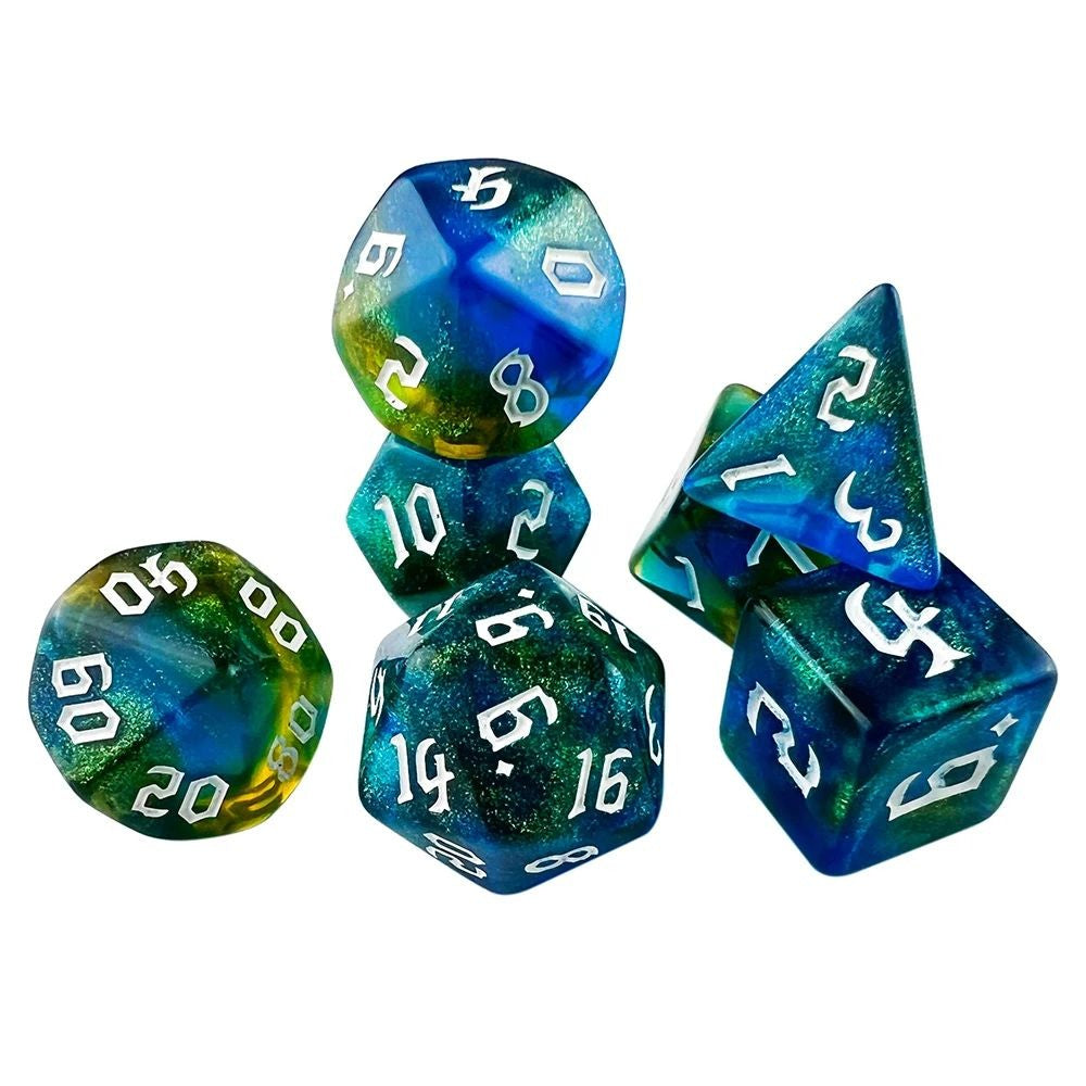 Conjunto de Dados 7pcs - Starlight Glitter | RPG/D&D, Pathfinder
