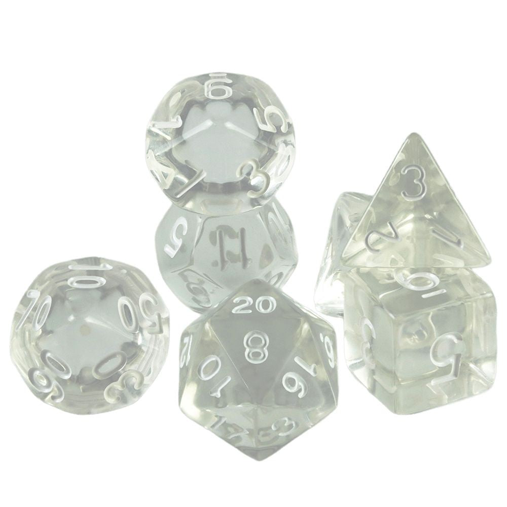 Conjunto de Dados 7pcs Translúcidos | RPG/D&D, Pathfinder