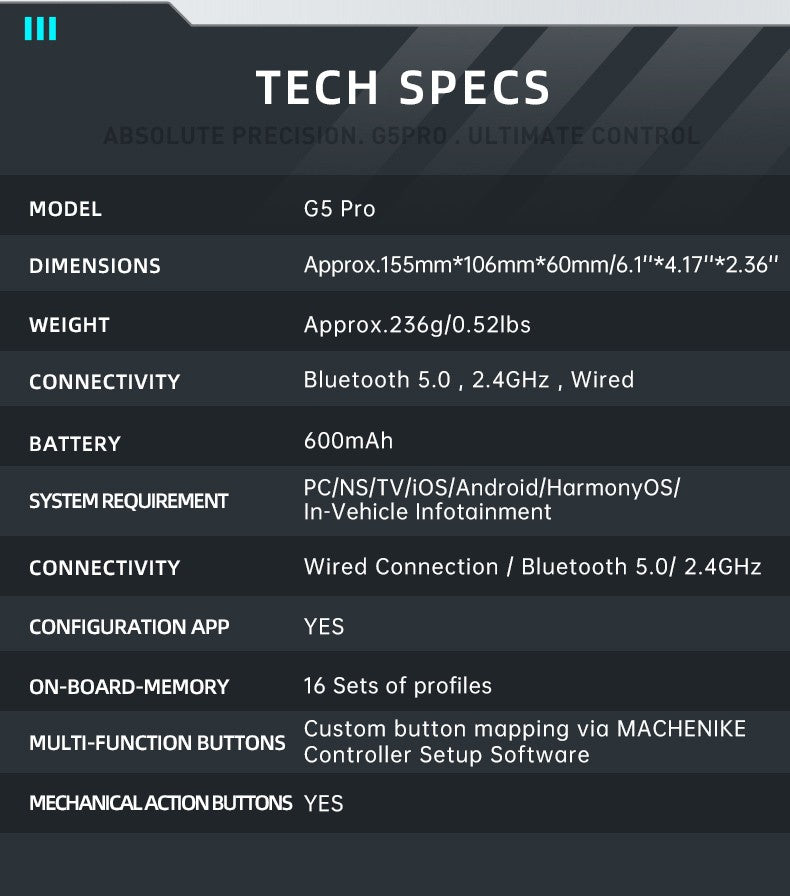Controle Sem Fio Bluetooth PC e N-Switch com sensor de movimento - Machenik