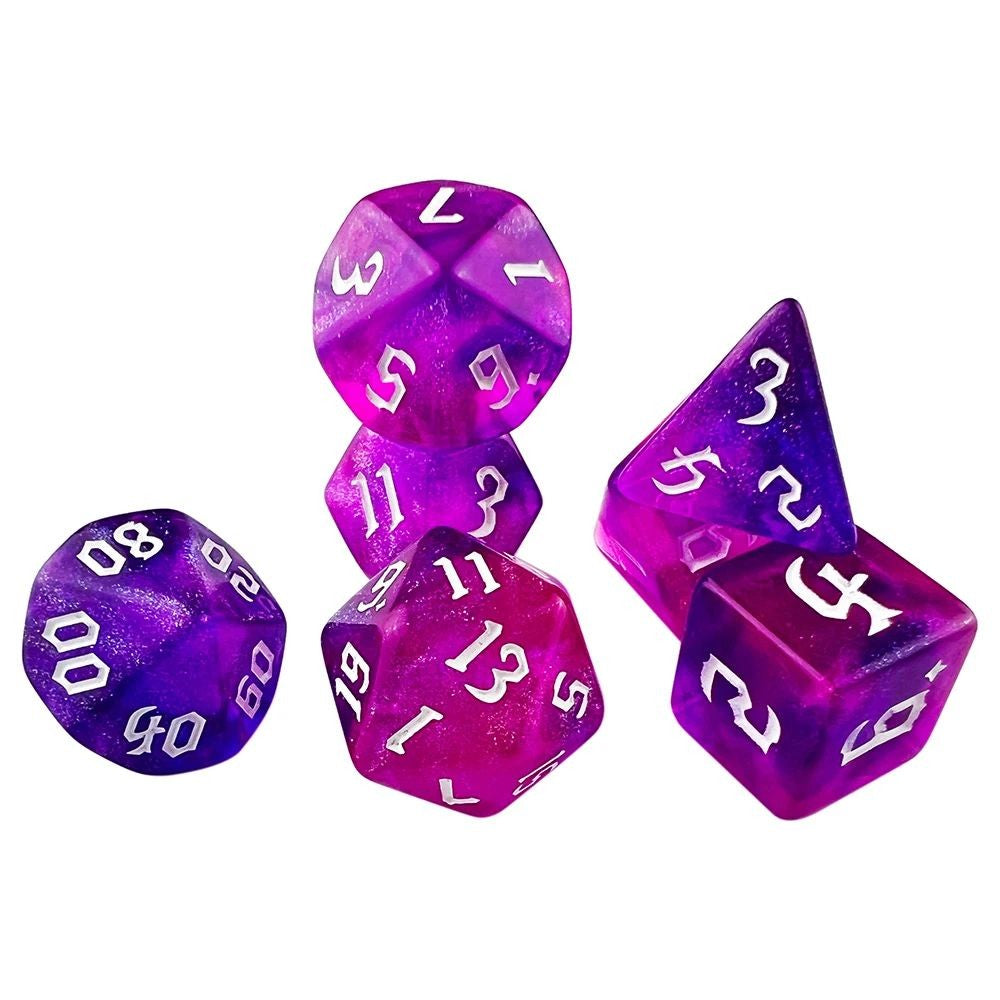 Conjunto de Dados 7pcs - Starlight Glitter | RPG/D&D, Pathfinder