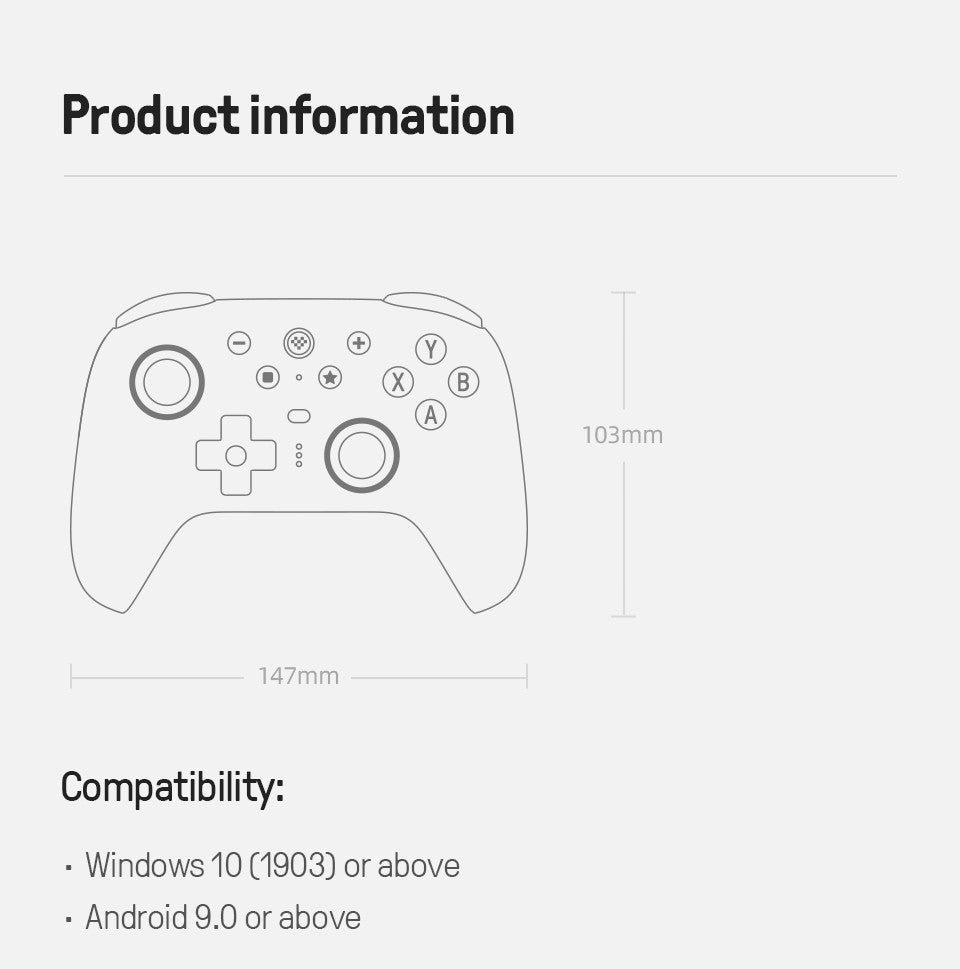 Controle Wireless Hall Effect multiplataforma com Dock de carregamento - 8-BitDo