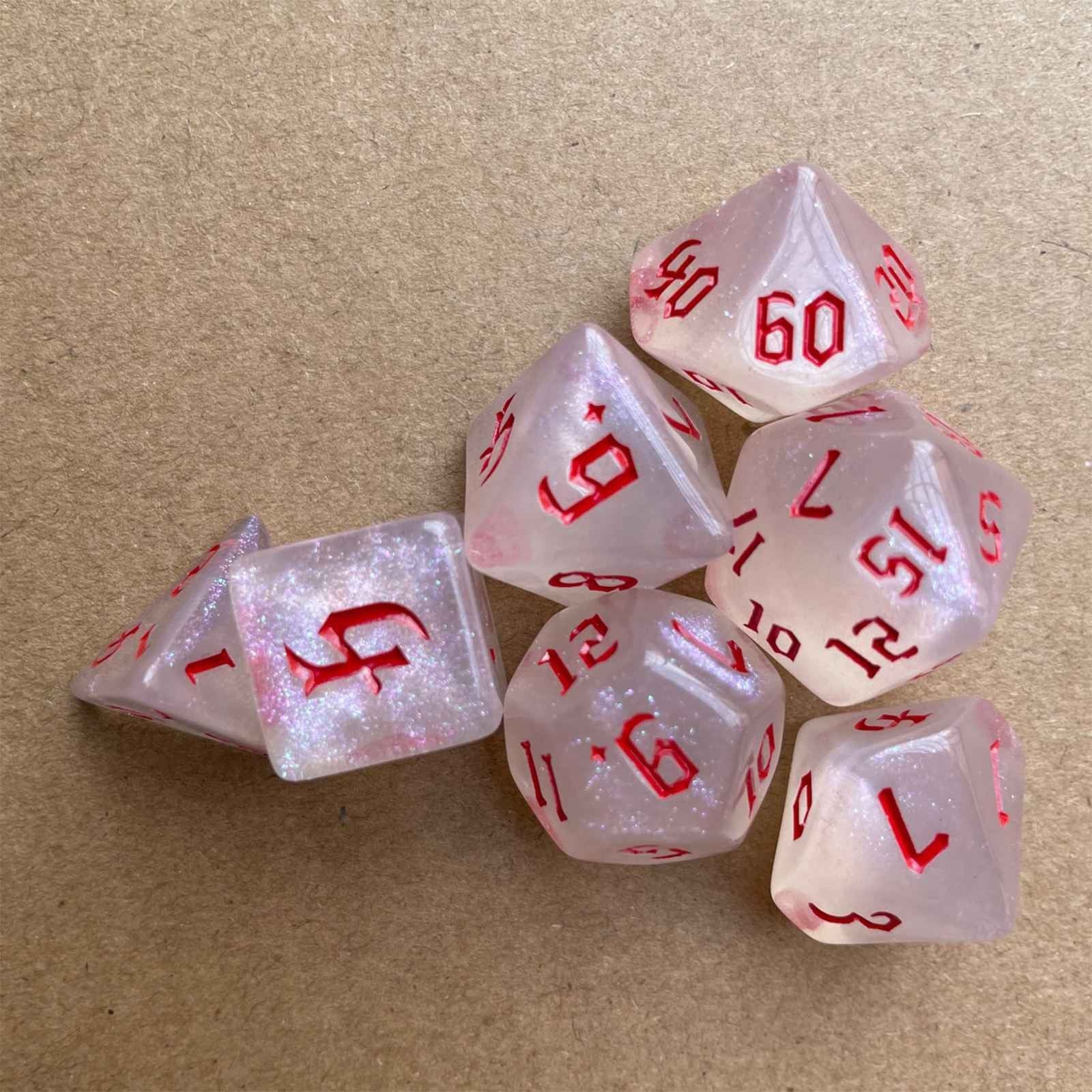 Conjunto de dados 7pcs - Cores Estelares | D&D, RPG, Pathfinder
