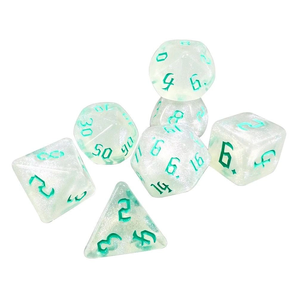 Conjunto de Dados 7pcs - Starlight Glitter | RPG/D&D, Pathfinder