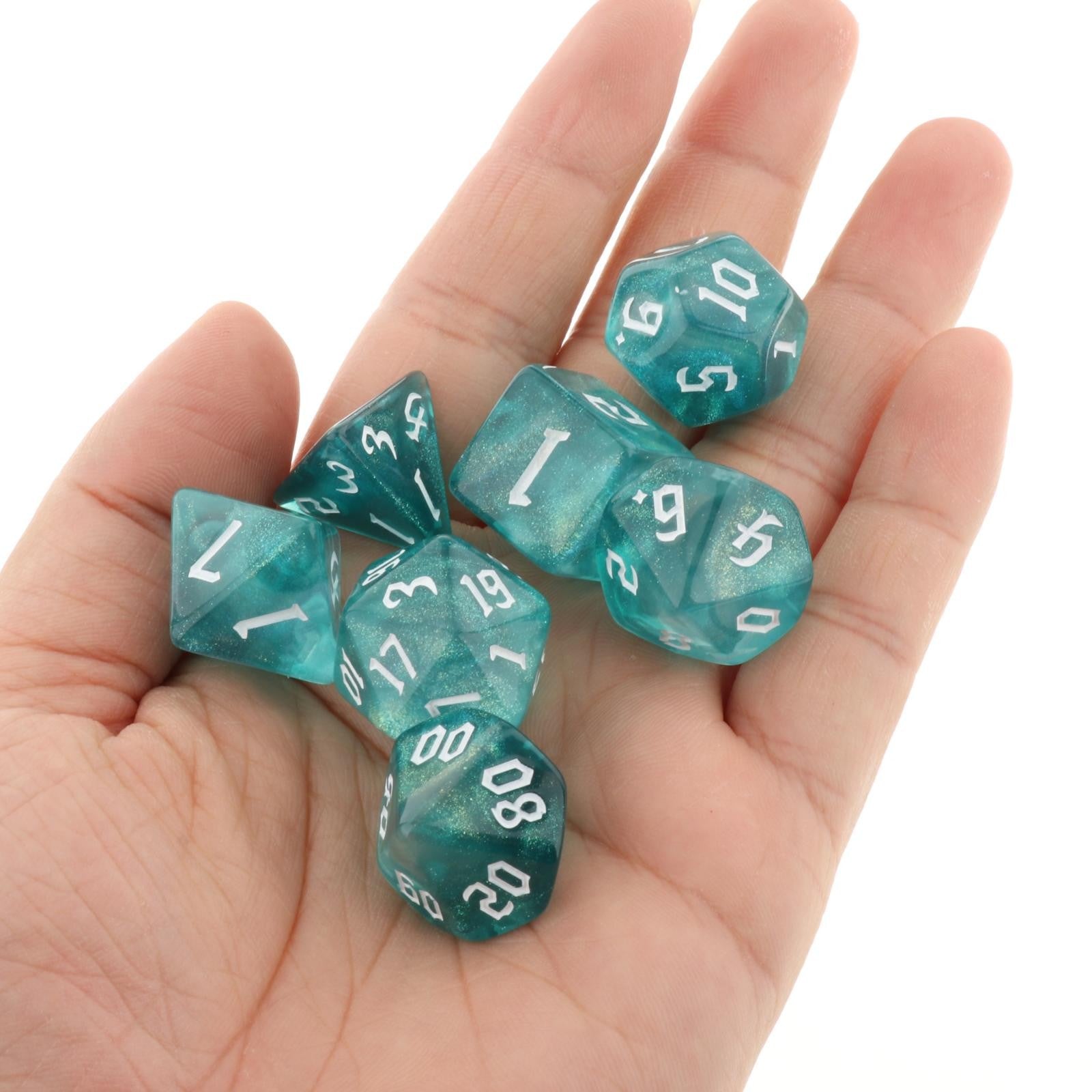 Conjunto de dados 7pcs - Cores Estelares | D&D, RPG, Pathfinder
