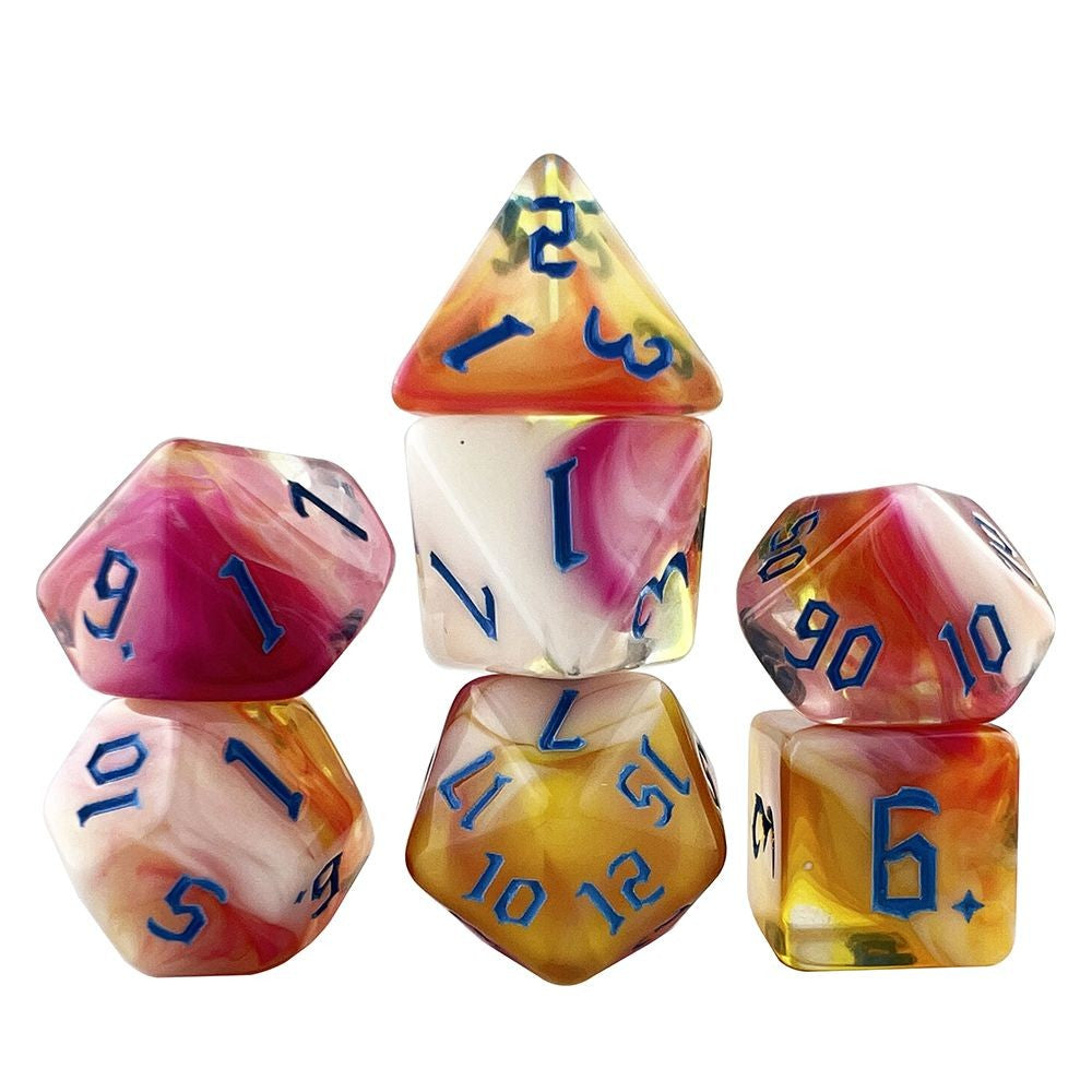 Conjunto de Dados 7pcs - Multicolor Opaco | RPG/D&D, Pathfinder
