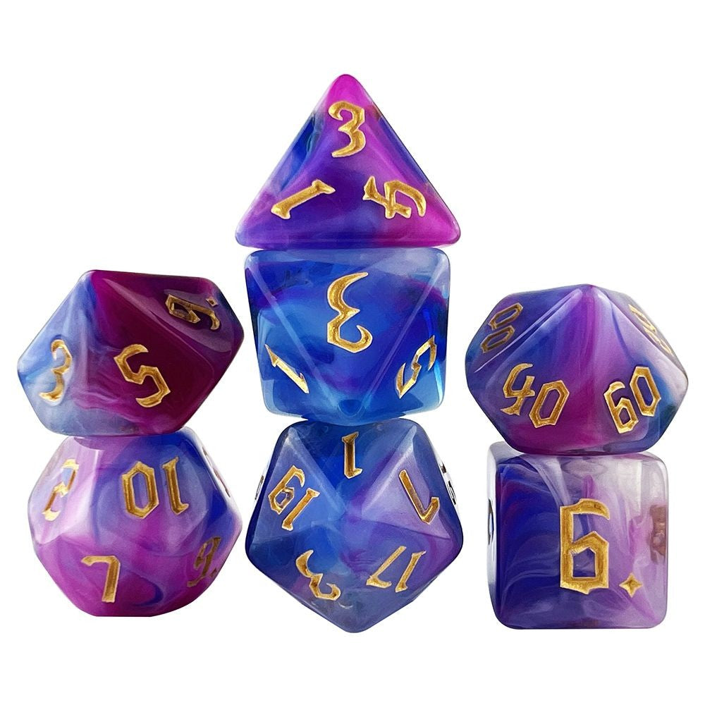 Conjunto de Dados 7pcs - Multicolor Opaco | RPG/D&D, Pathfinder