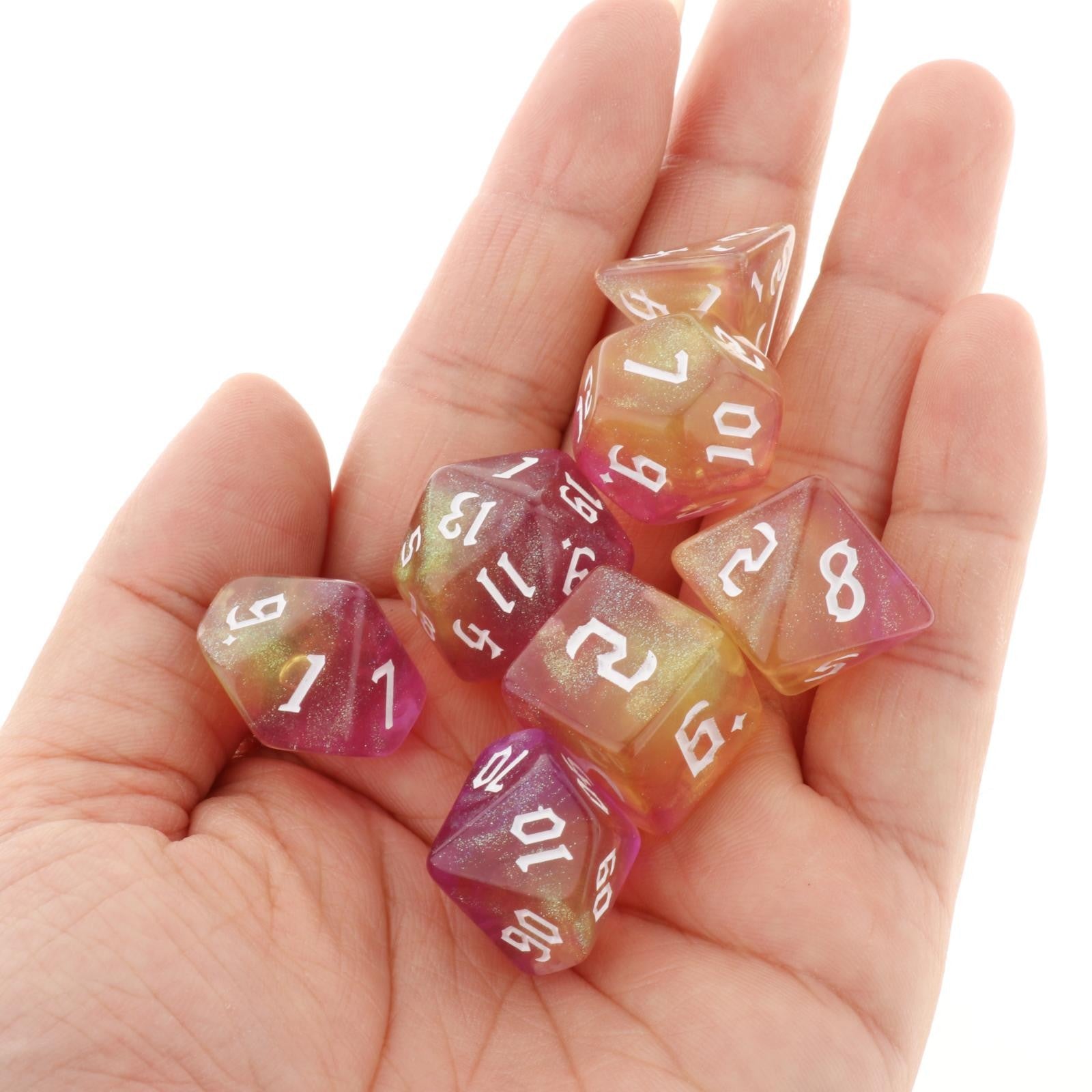 Conjunto de dados 7pcs - Cores Estelares | D&D, RPG, Pathfinder