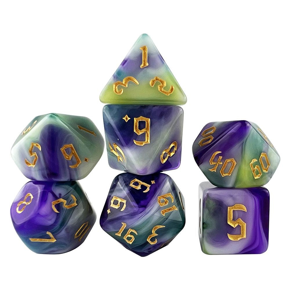 Conjunto de Dados 7pcs - Multicolor Opaco | RPG/D&D, Pathfinder