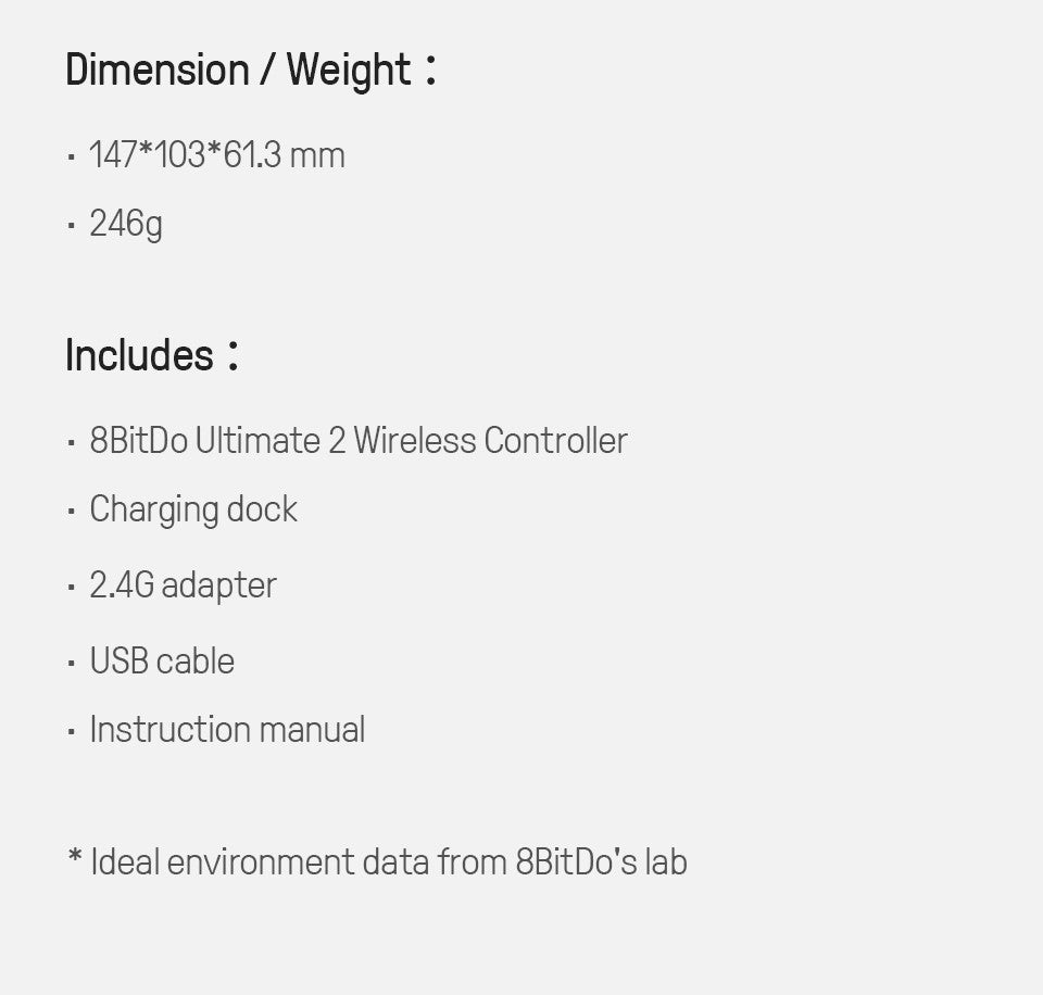 Controle Wireless Hall Effect multiplataforma com Dock de carregamento - 8-BitDo