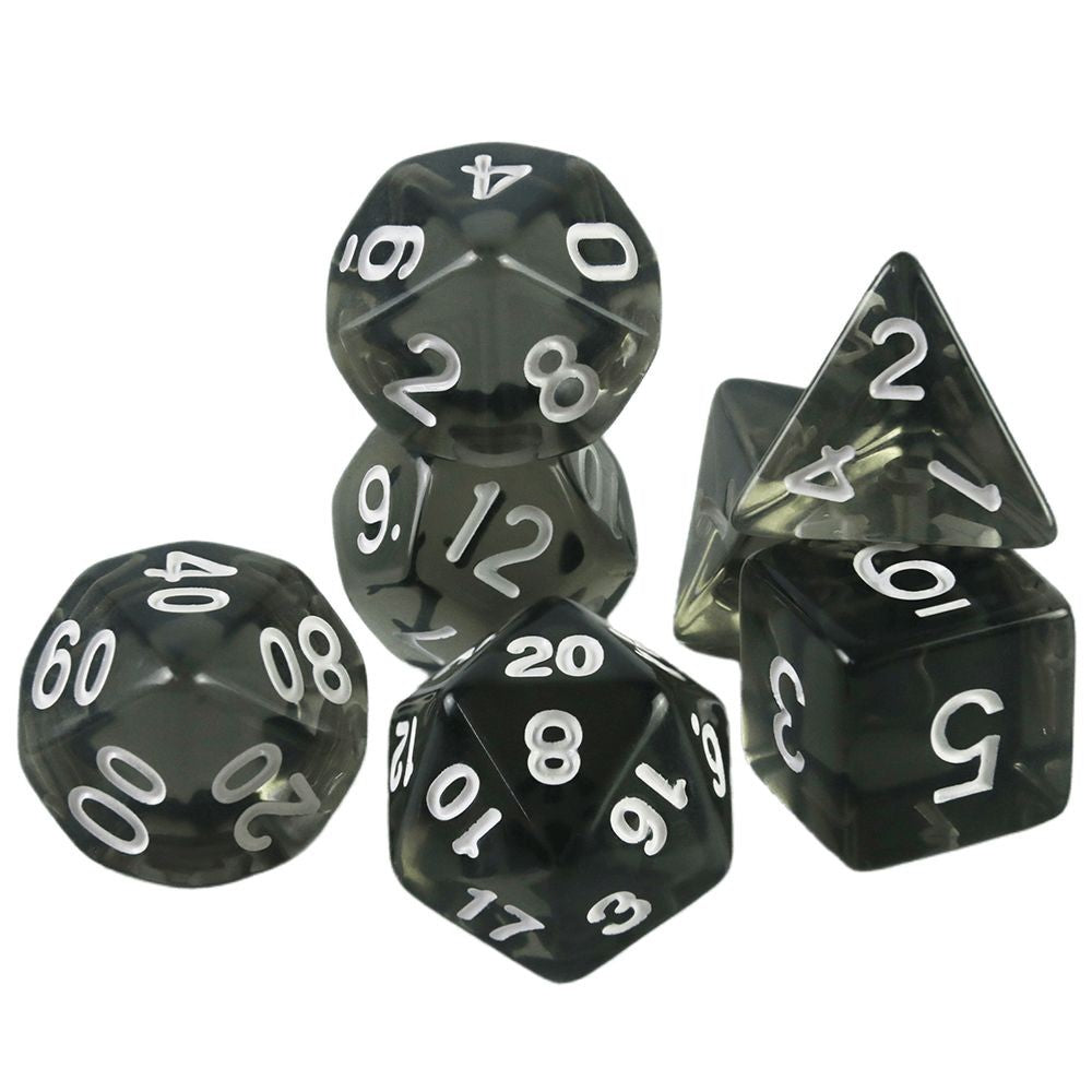 Conjunto de Dados 7pcs Translúcidos | RPG/D&D, Pathfinder