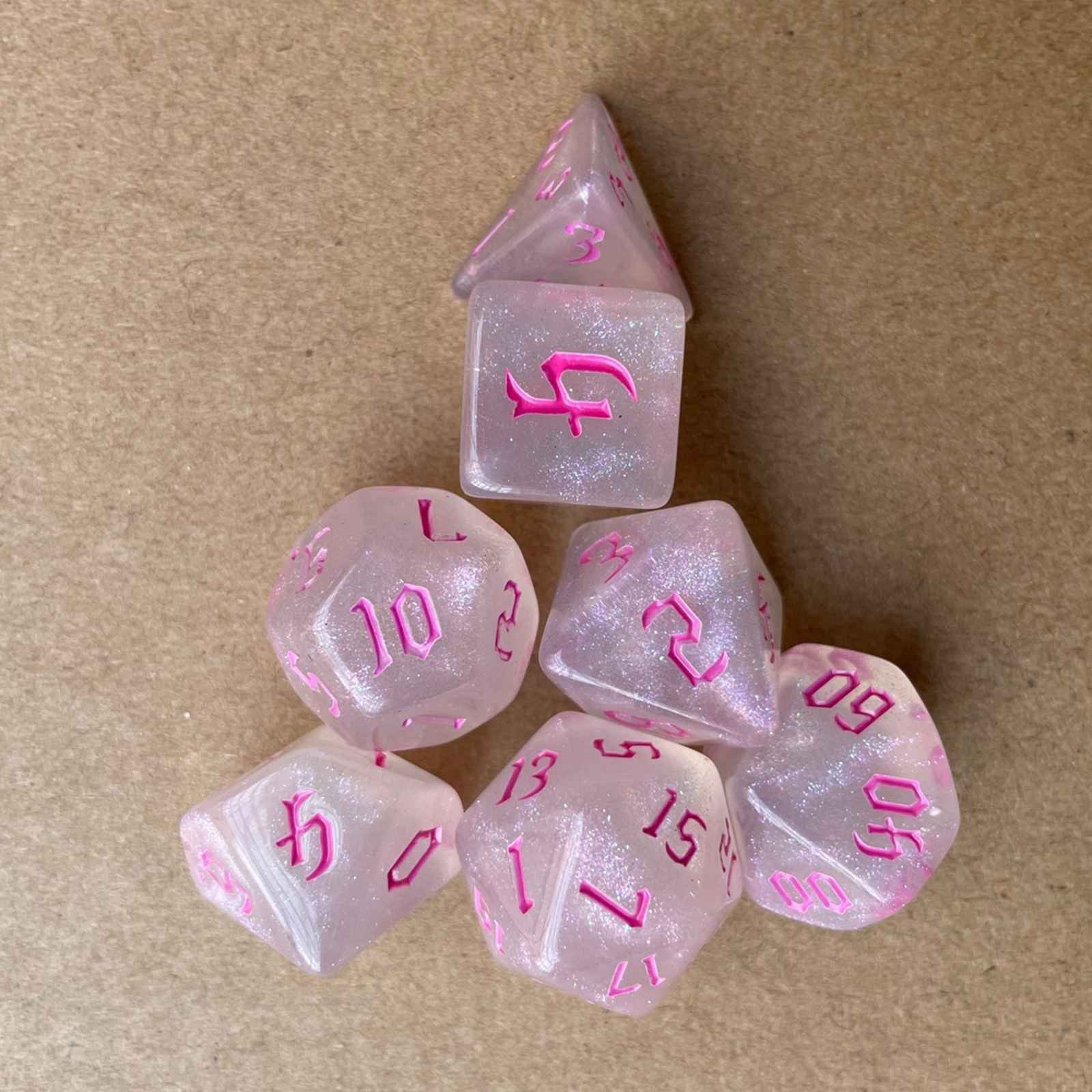 Conjunto de dados 7pcs - Cores Estelares | D&D, RPG, Pathfinder