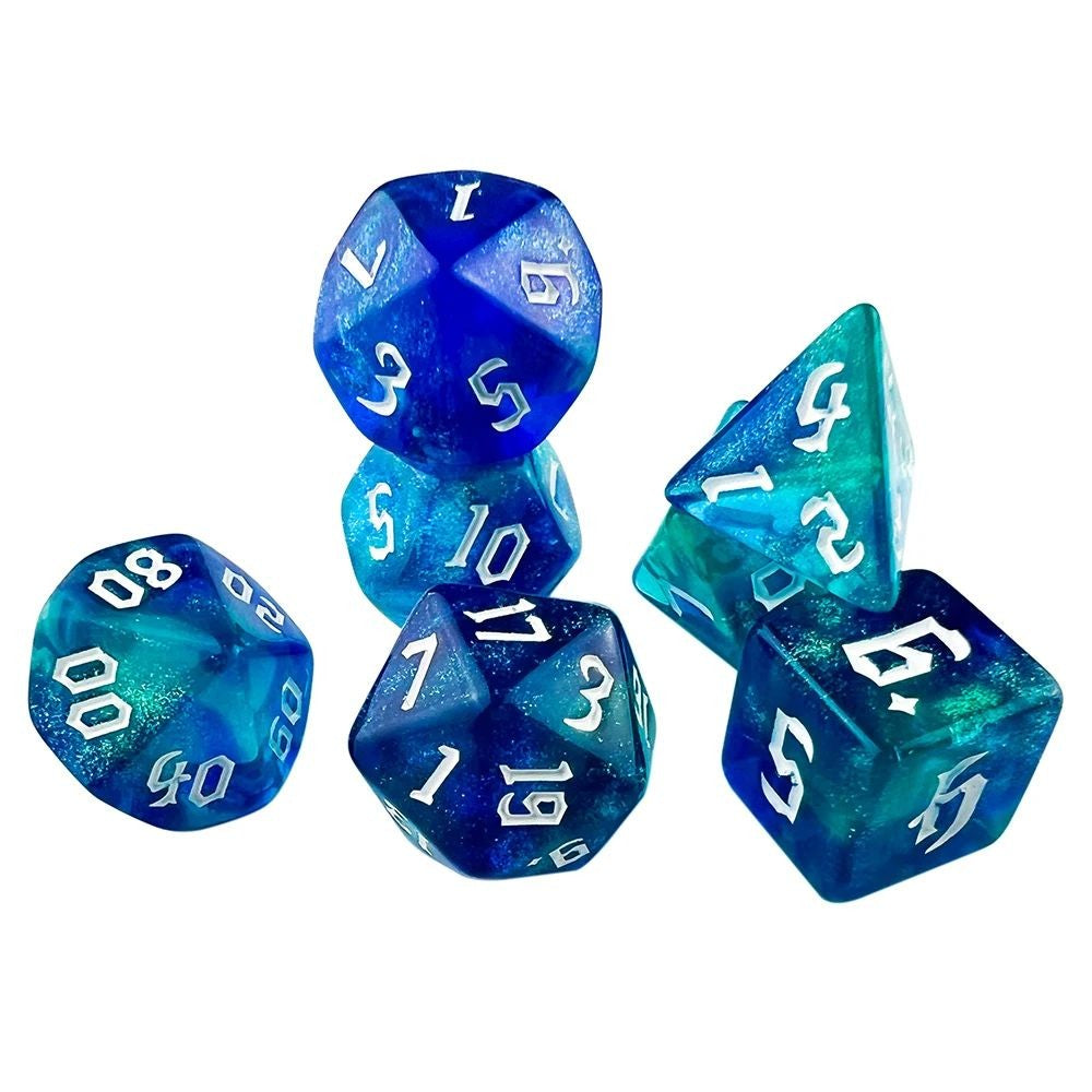 Conjunto de Dados 7pcs - Starlight Glitter | RPG/D&D, Pathfinder