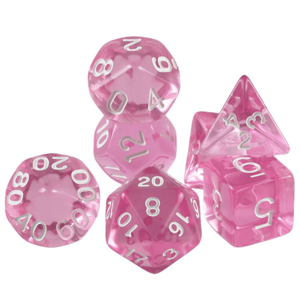 Conjunto de Dados 7pcs Translúcidos | RPG/D&D, Pathfinder
