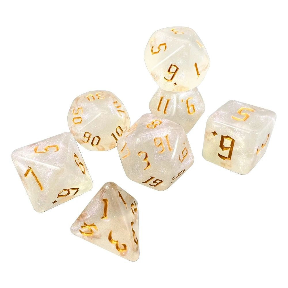 Conjunto de Dados 7pcs - Starlight Glitter | RPG/D&D, Pathfinder