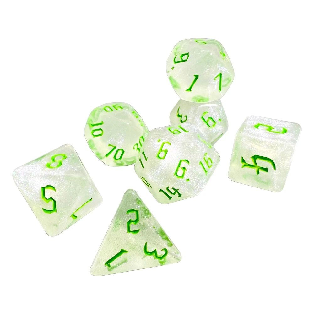 Conjunto de Dados 7pcs - Starlight Glitter | RPG/D&D, Pathfinder