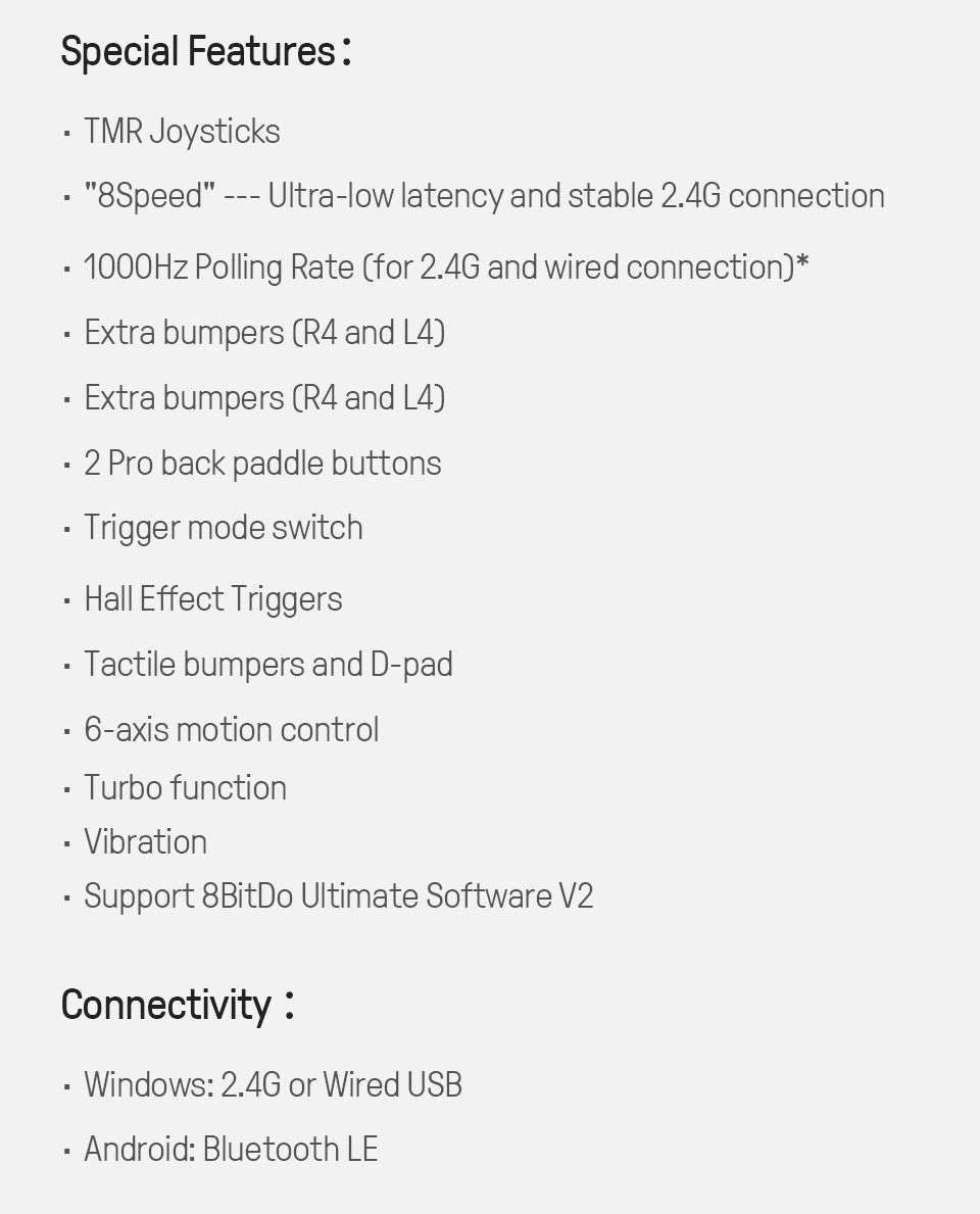 Controle Wireless Hall Effect multiplataforma com Dock de carregamento - 8-BitDo