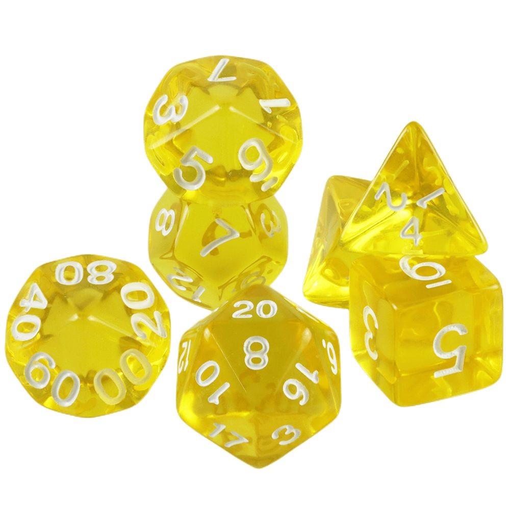 Conjunto de Dados 7pcs Translúcidos | RPG/D&D, Pathfinder