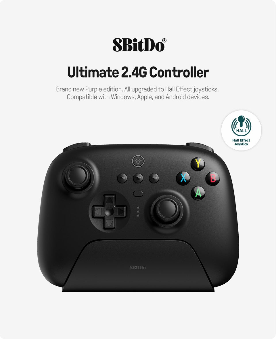 Controle Wireless Hall Effect multiplataforma com Dock de carregamento - 8-BitDo