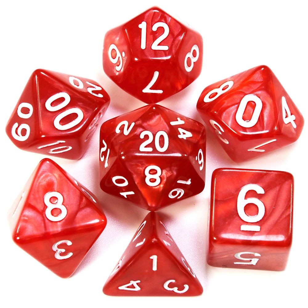 Conjunto de dados 7pcs - Estilo Perolado | RPG/D&D, Pathfinder