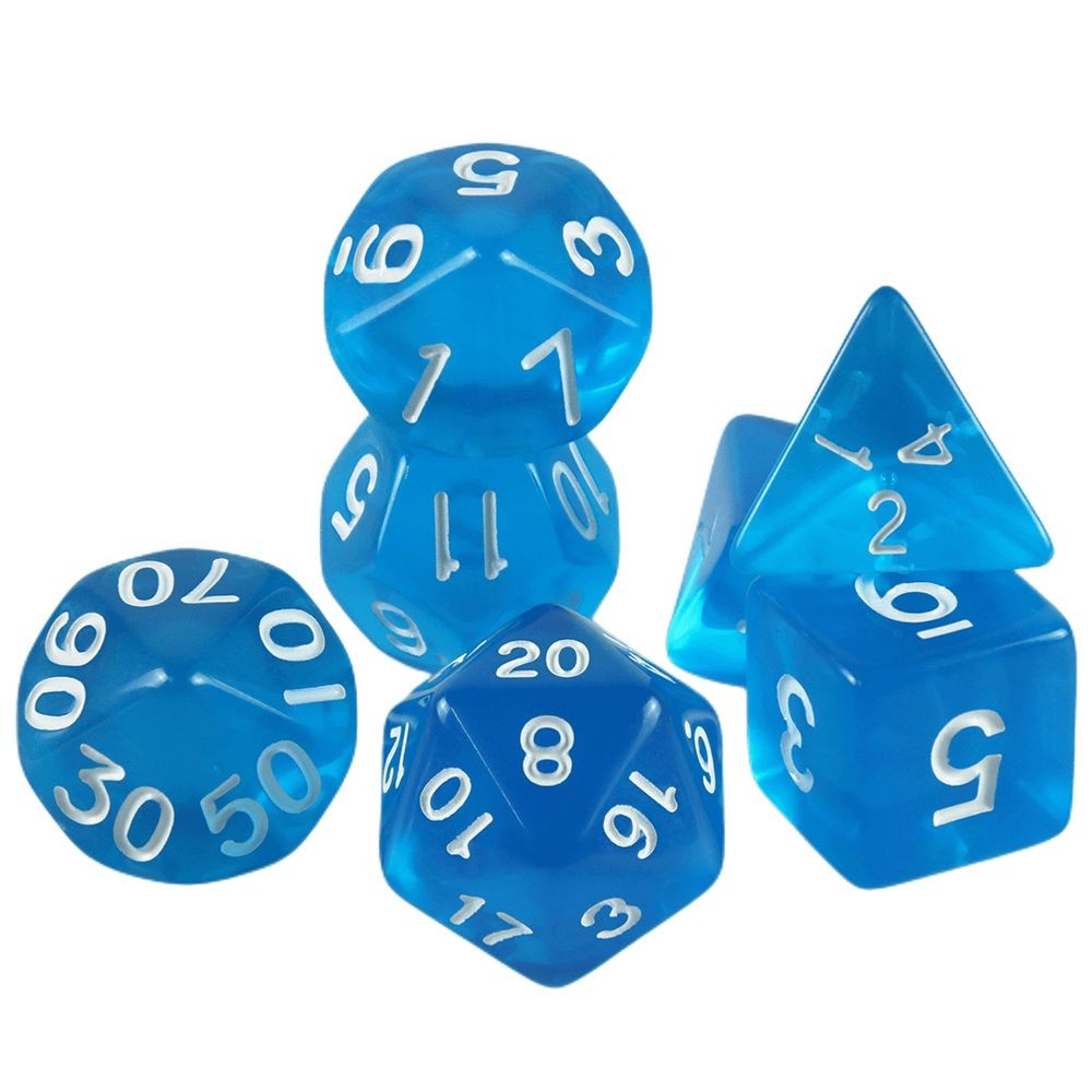 Conjunto de Dados 7pcs Translúcidos | RPG/D&D, Pathfinder