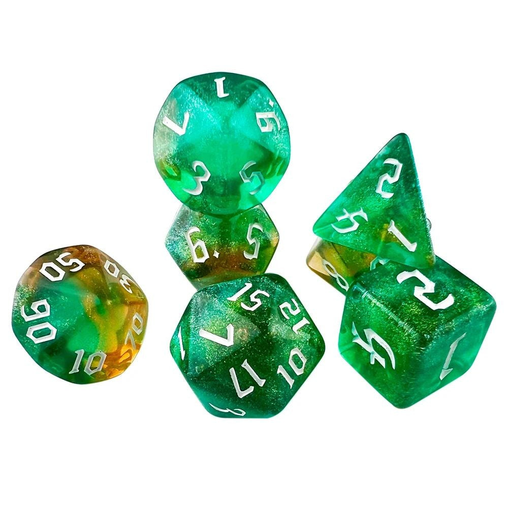 Conjunto de Dados 7pcs - Starlight Glitter | RPG/D&D, Pathfinder