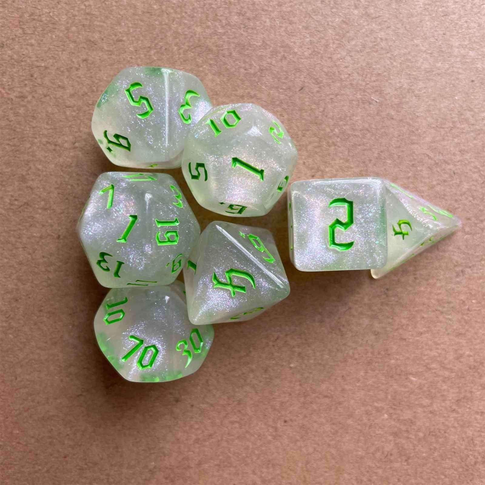 Conjunto de dados 7pcs - Cores Estelares | D&D, RPG, Pathfinder