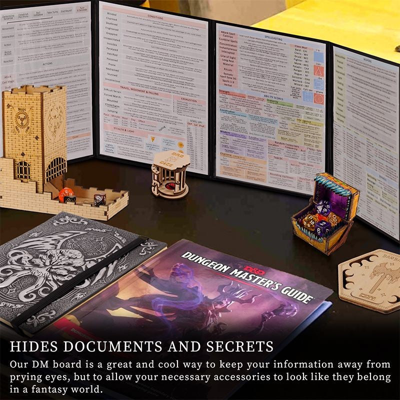 Escudo do Mestre D&D e outros sistemas, couro sintético, em relevo