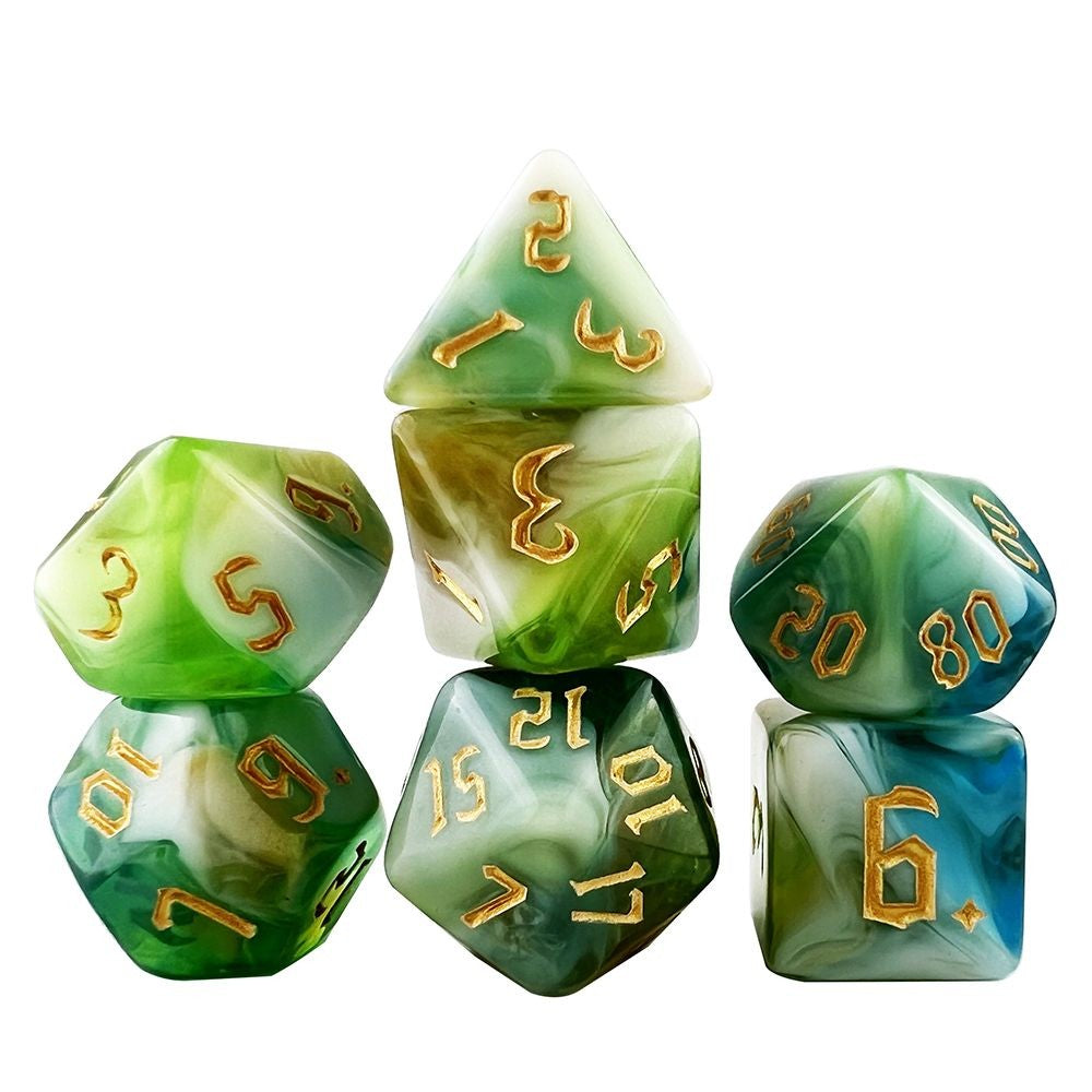 Conjunto de Dados 7pcs - Multicolor Opaco | RPG/D&D, Pathfinder