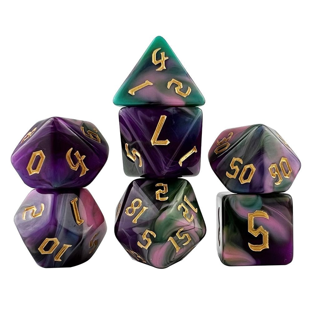 Conjunto de Dados 7pcs - Multicolor Opaco | RPG/D&D, Pathfinder