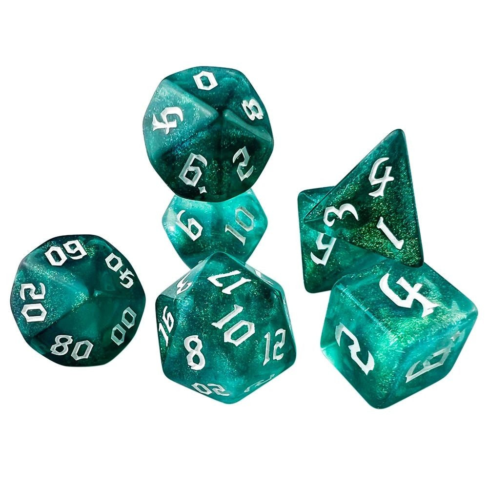 Conjunto de Dados 7pcs - Starlight Glitter | RPG/D&D, Pathfinder